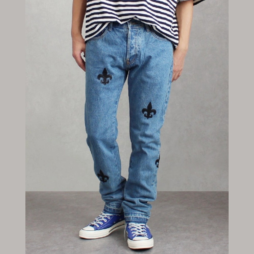 MNML Mens Size 30 D112 Fleur Straight Leg Jeans Embroidered Streetwear Y2K EUC